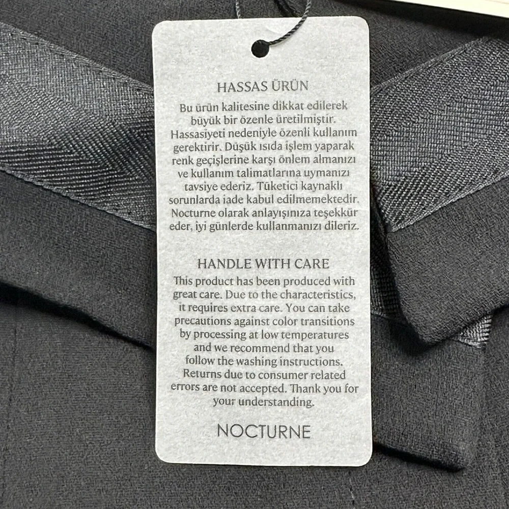 NWT Nocturne Womens Size M 38 Black Casual Flare Pants $115 Turkey Polyester New